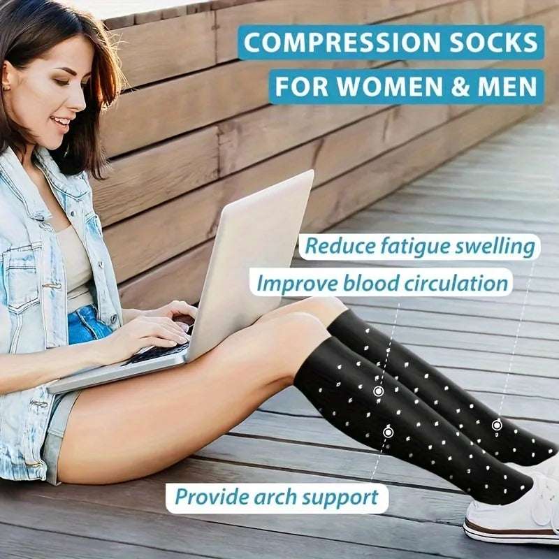 6 Pairs Compression Socks for Men and Women – Breathable Running and Recovery Socks for Enhanced Comfort and Support 4