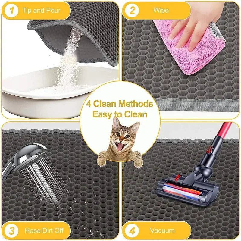 Cleo Cat Litter Mat | Non-Slip Waterproof Design, Large Size 2