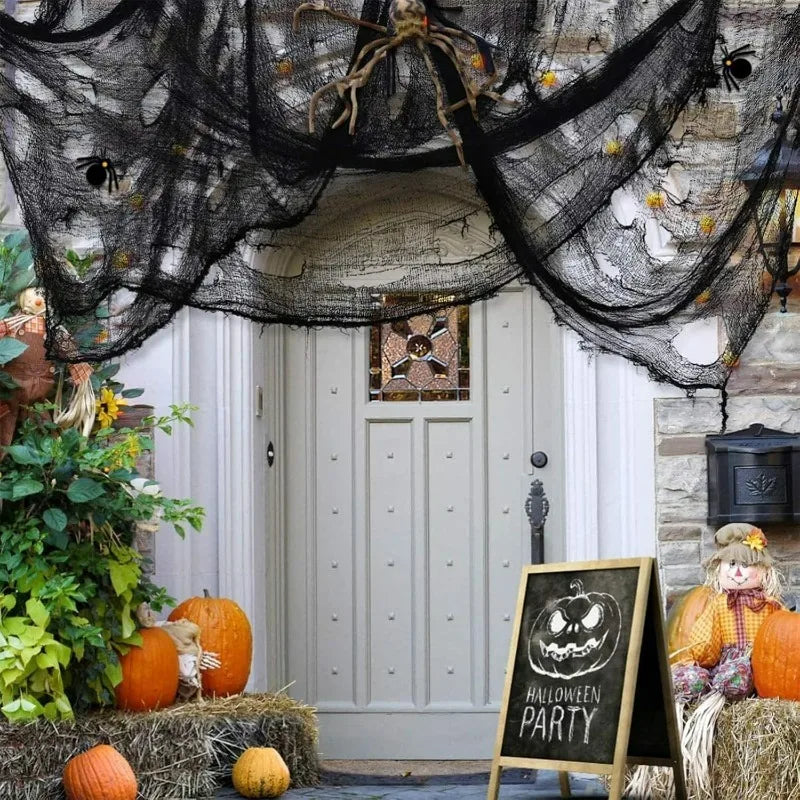 Creepy Halloween Gauze Cloth | Spooky Blood Design for Outdoor Decorations 3
