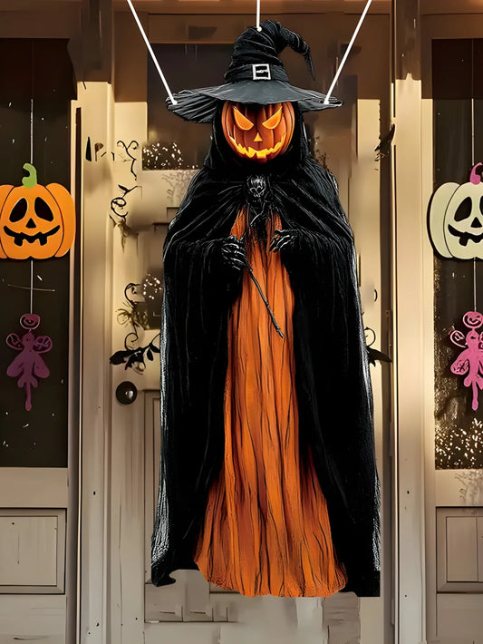 Evil Pumpkin Man Halloween Decoration | 2D Hanging Outdoor/Indoor Cloth 0