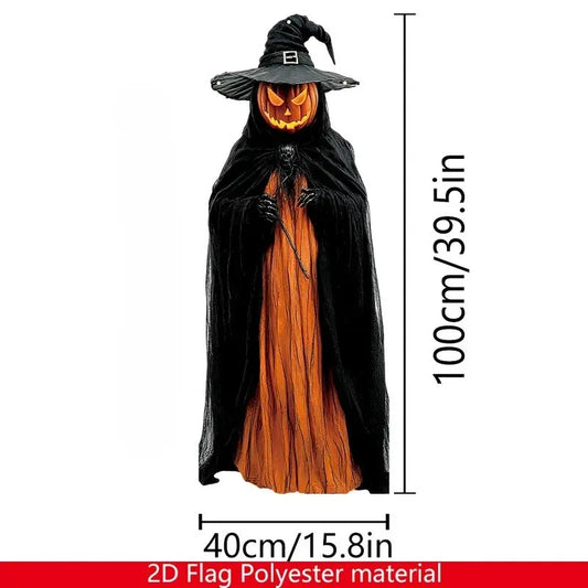 Evil Pumpkin Man Halloween Decoration | 2D Hanging Outdoor/Indoor Cloth 1