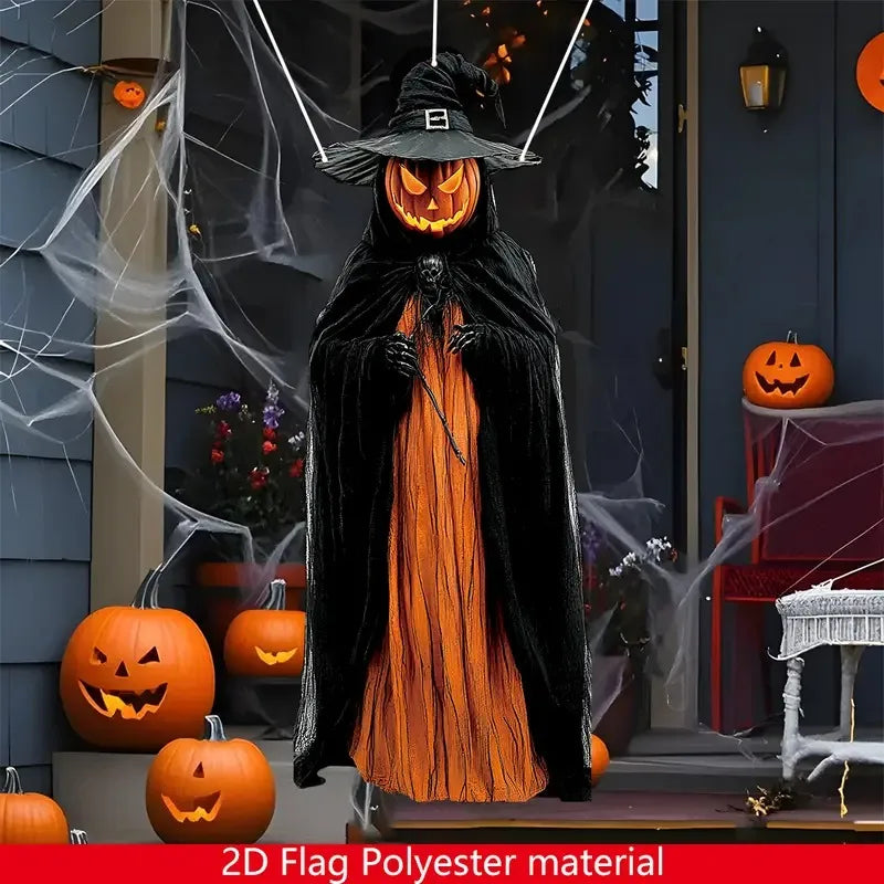 Evil Pumpkin Man Halloween Decoration | 2D Hanging Outdoor/Indoor Cloth 3