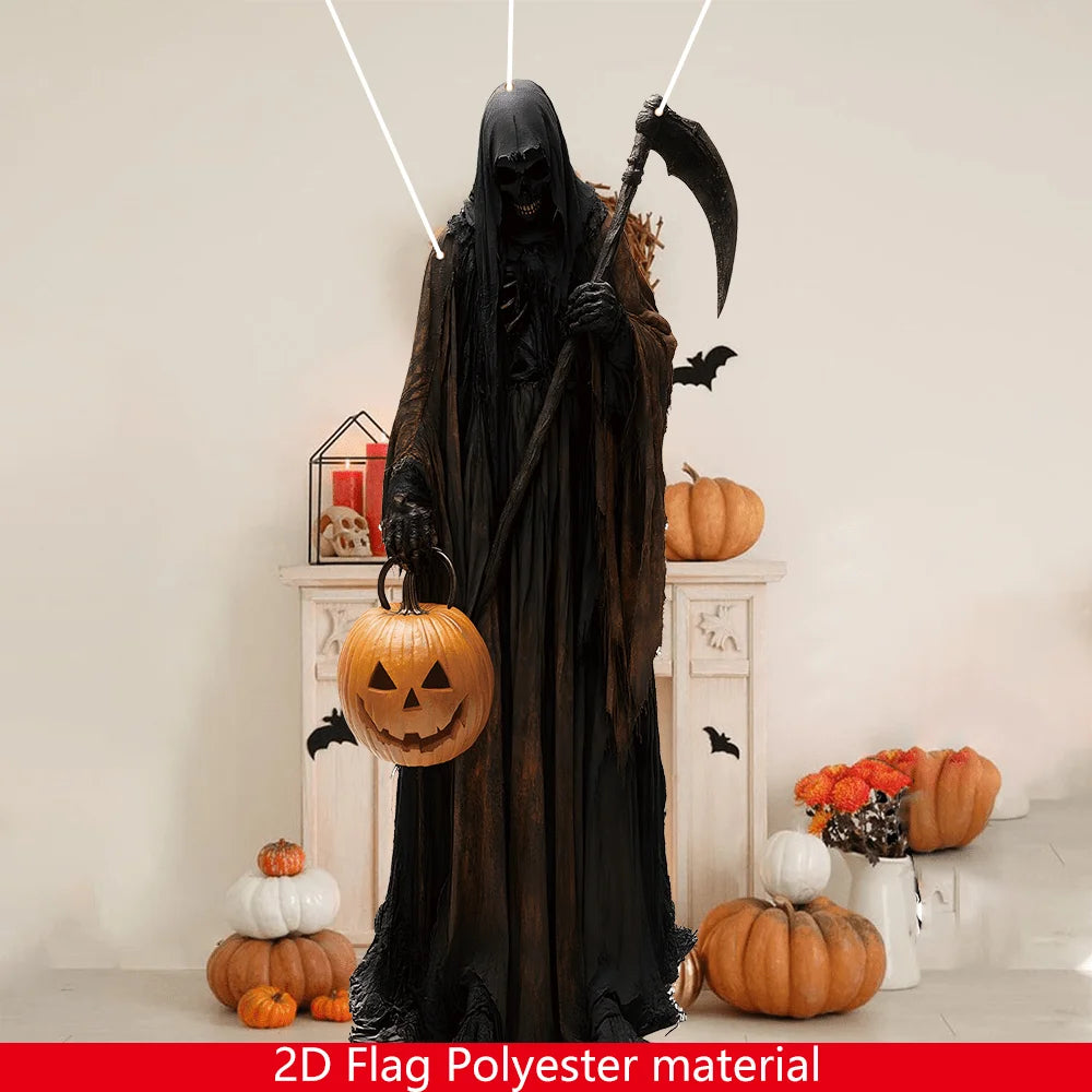 Evil Pumpkin Man Halloween Decoration | 2D Hanging Outdoor/Indoor Cloth 4