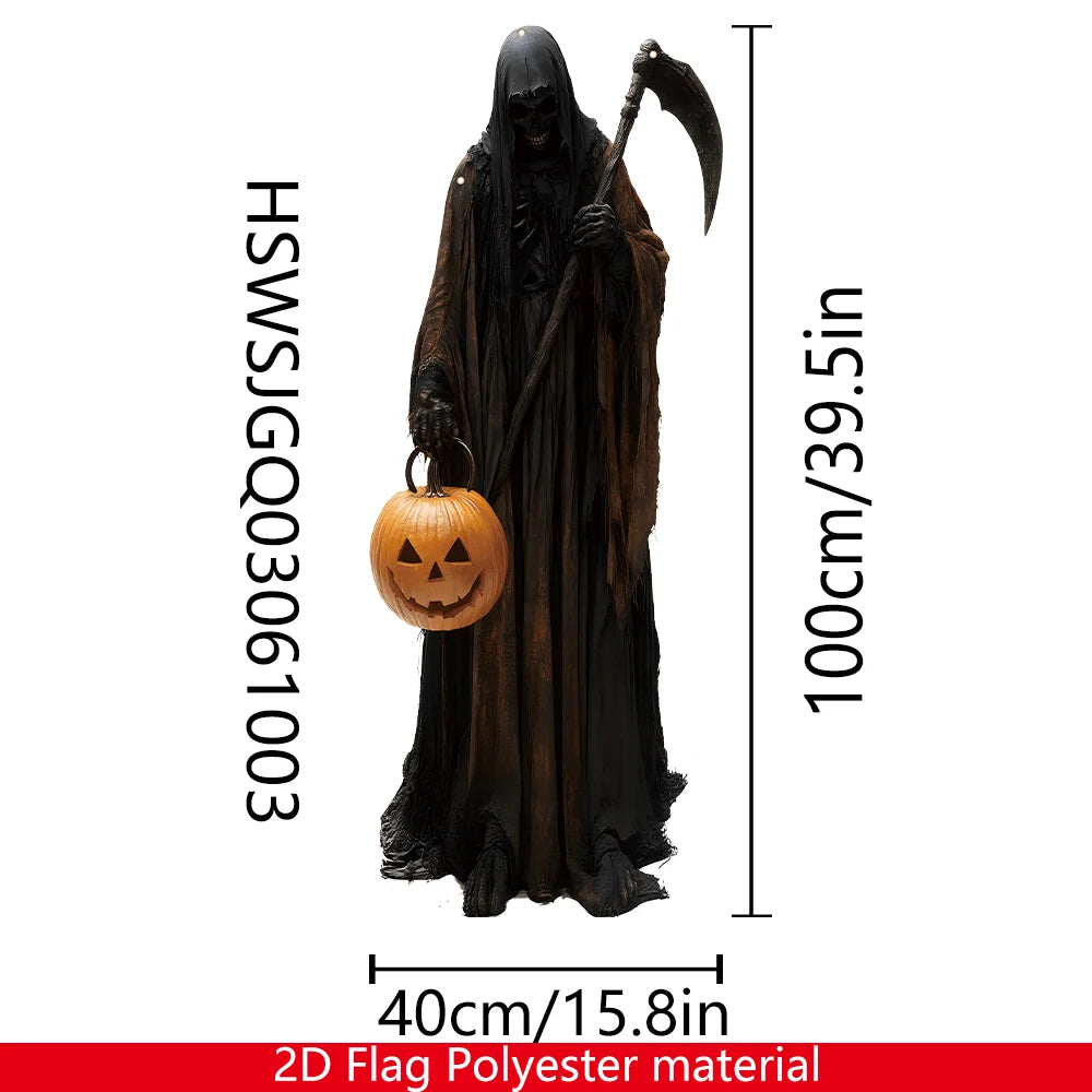 Evil Pumpkin Man Halloween Decoration | 2D Hanging Outdoor/Indoor Cloth 7