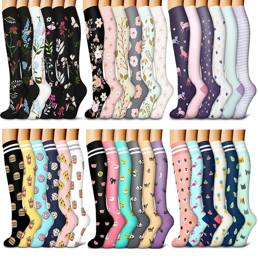 Flora Unisex Compression Stockings | Floral Design, Moderate Support 0