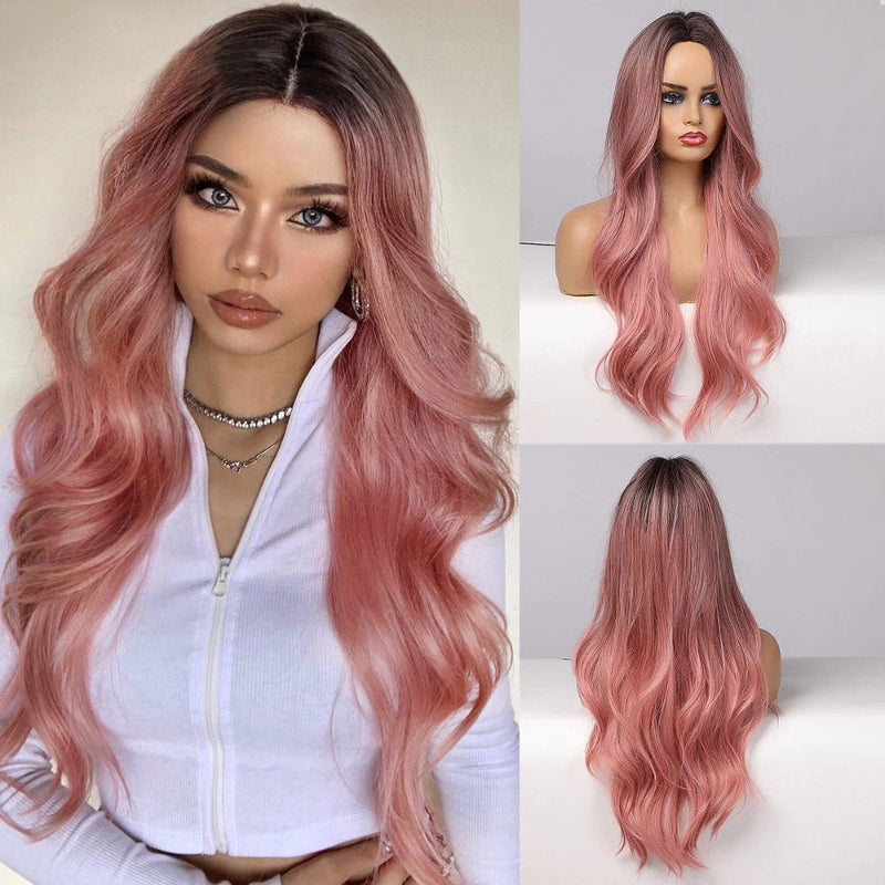 Gina Women's Wavy Ombre Wig | Purple Gray Blend 14