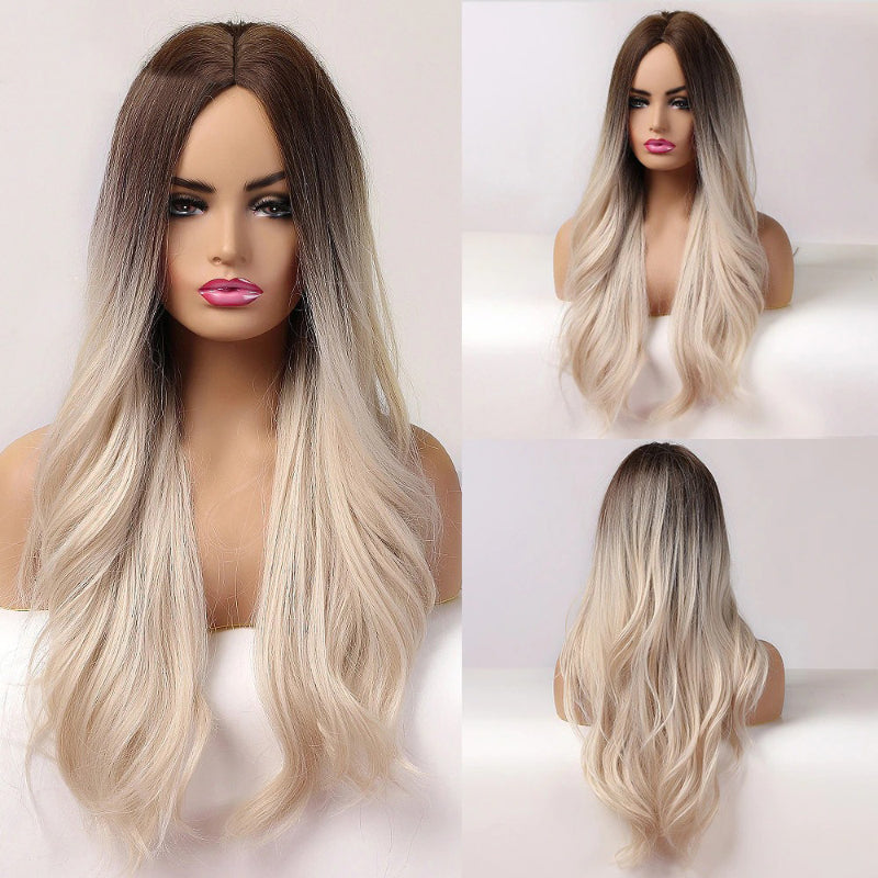 Gina Women's Wavy Ombre Wig | Purple Gray Blend 19