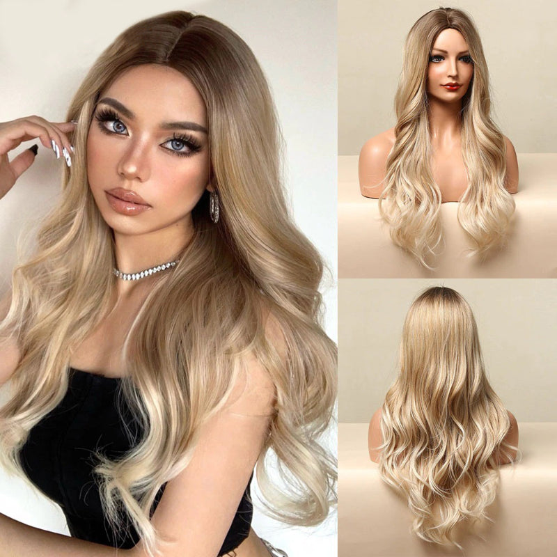 Gina Women's Wavy Ombre Wig | Purple Gray Blend 23