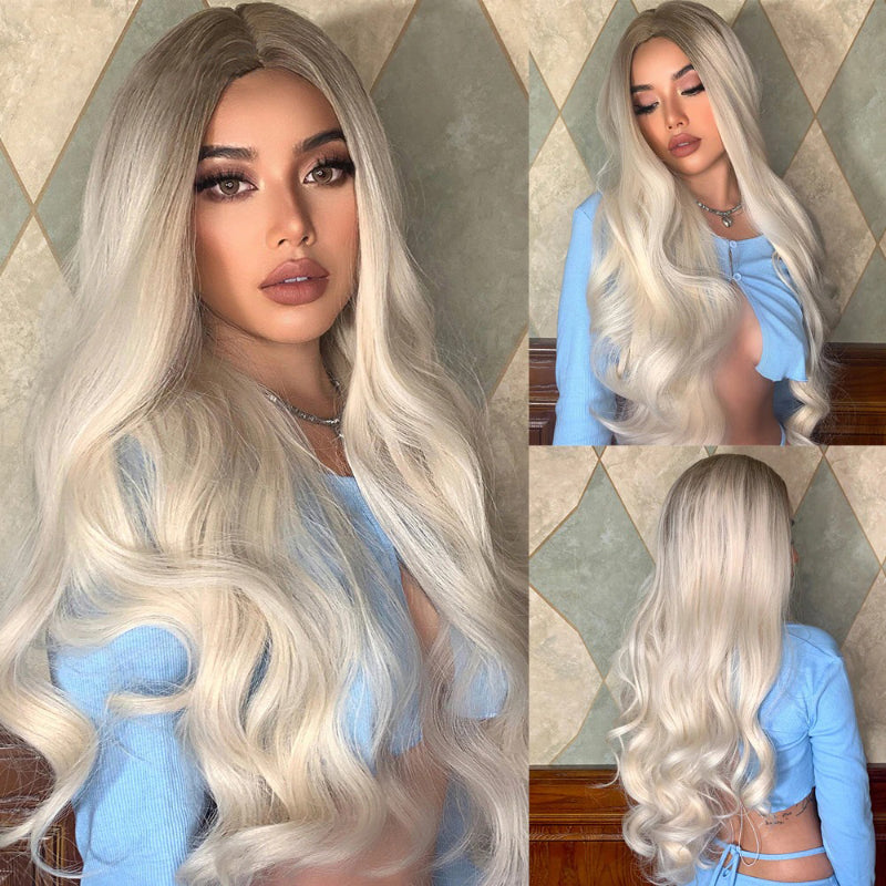 Gina Women's Wavy Ombre Wig | Purple Gray Blend 26