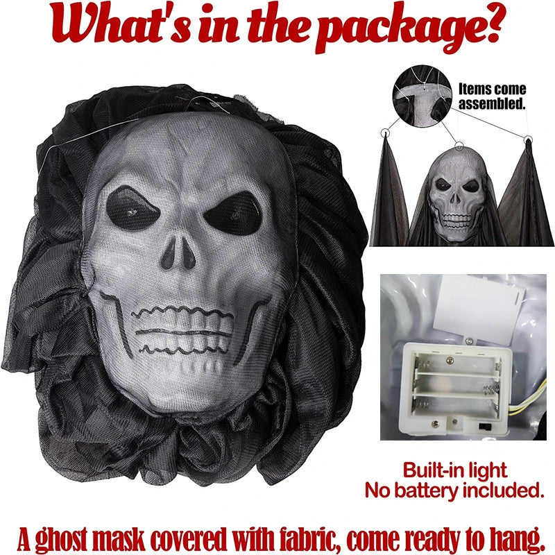 Gory Ghost Halloween Decorations | Sound & Light Effects, Indoor & Outdoor Use 7