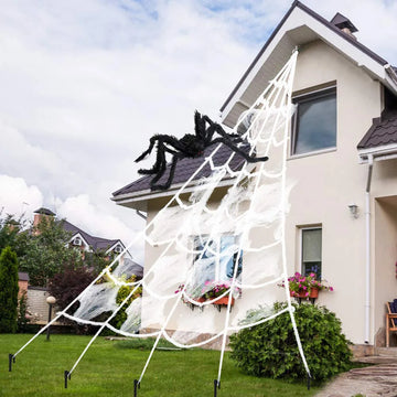 Halloweena Large Spider Web Decoration | Plush 5m Outdoor and Indoor Halloween Decoration 0