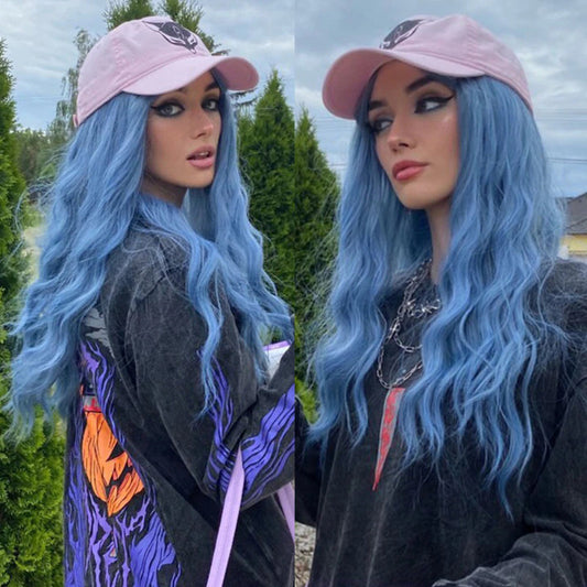 Luna Women's Wavy Hair Wig | High-Temperature Fiber, Stylish Bangs 1