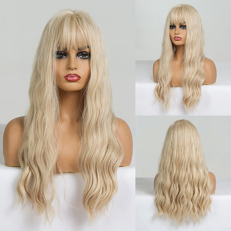 Luna Women's Wavy Hair Wig | High-Temperature Fiber, Stylish Bangs 19