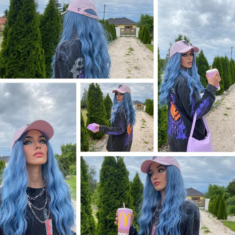 Luna Women's Wavy Hair Wig | High-Temperature Fiber, Stylish Bangs 4