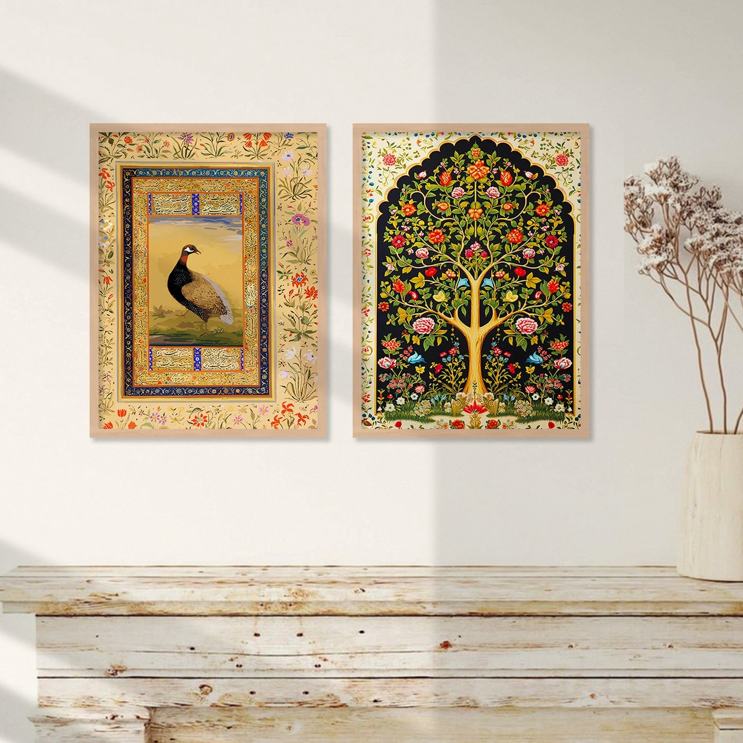 Madhubani Art Framed Posters Set | Traditional Indian Wall Art Decor 3