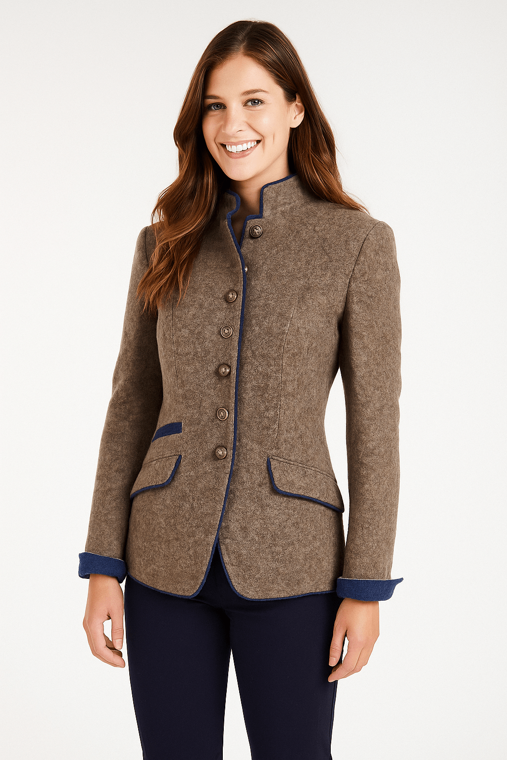 Mara Women's Blazer | Stand-Up Collar, Tailored Fit 0