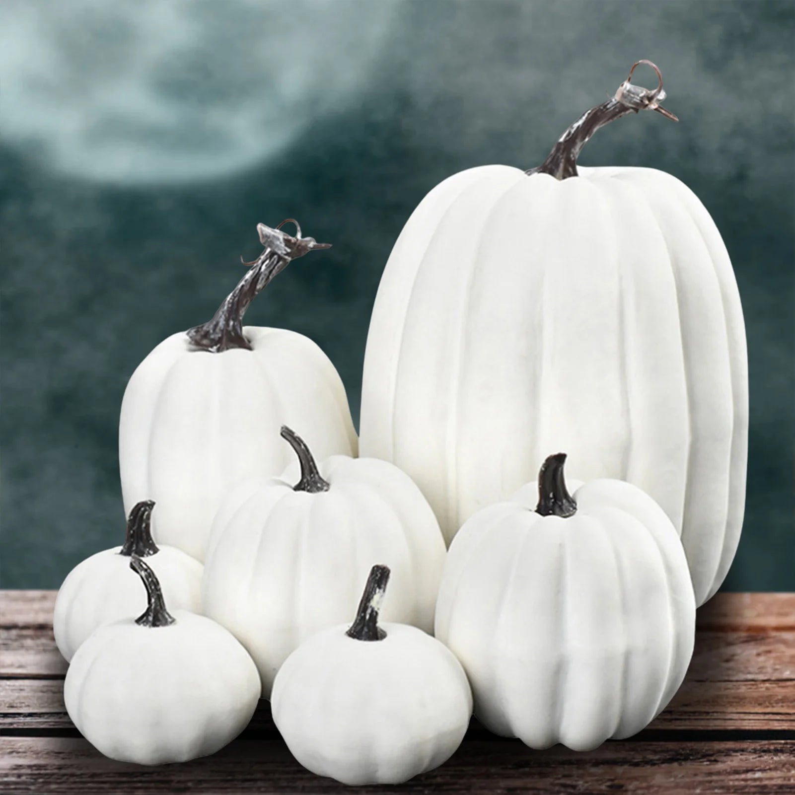 Misty Mini Faux Pumpkin Set | Realistic Foam Decor for Halloween and Autumn 1