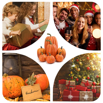 Misty Mini Faux Pumpkin Set | Realistic Foam Decor for Halloween and Autumn 2