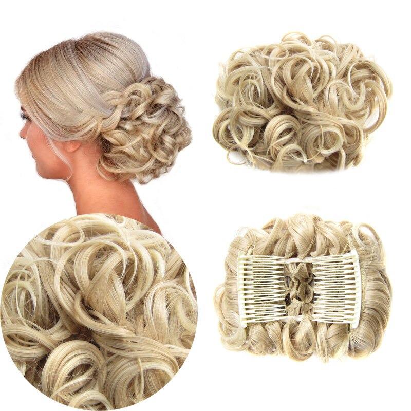 Misty Women's Hair Bun Extensions | High-Temperature Fiber, Curly 1