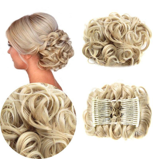 Misty Women's Hair Bun Extensions | High-Temperature Fiber, Curly 1