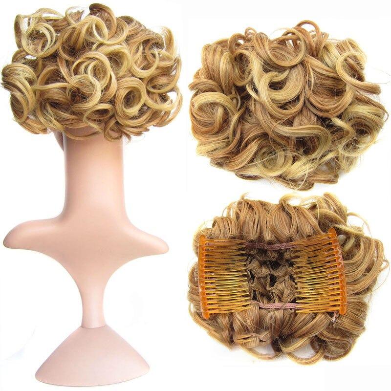 Misty Women's Hair Bun Extensions | High-Temperature Fiber, Curly 14