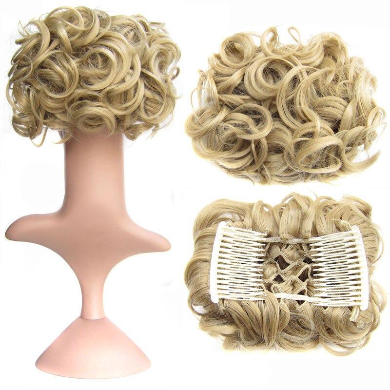 Misty Women's Hair Bun Extensions | High-Temperature Fiber, Curly 18