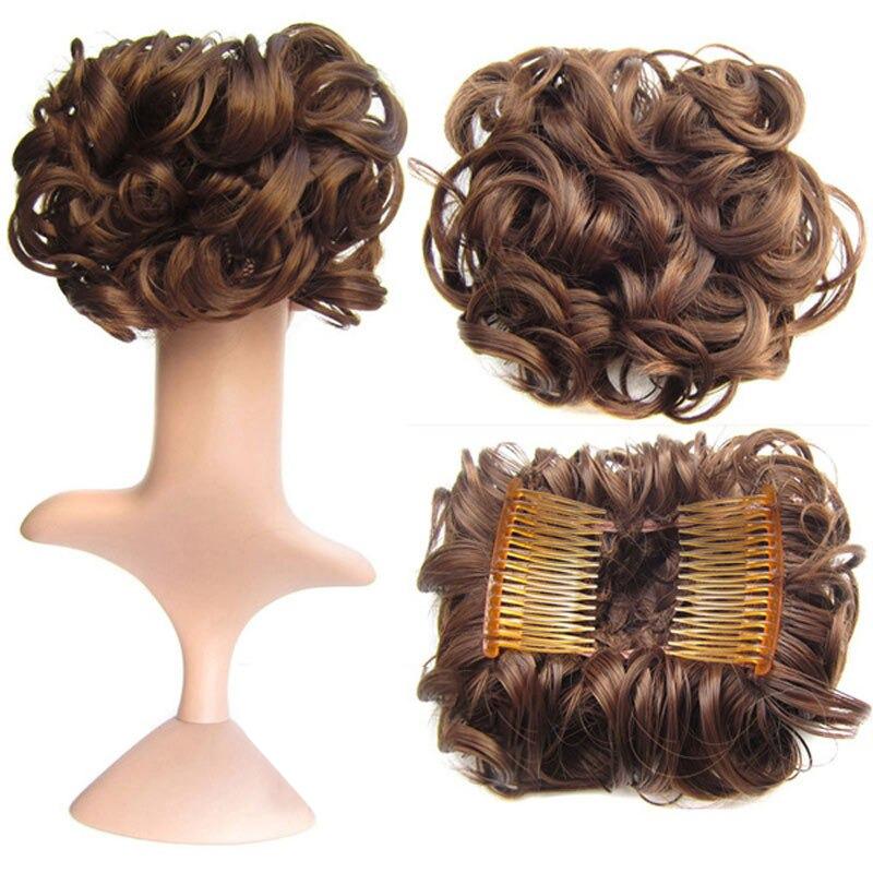 Misty Women's Hair Bun Extensions | High-Temperature Fiber, Curly 20
