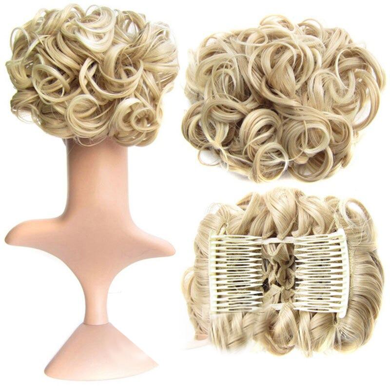 Misty Women's Hair Bun Extensions | High-Temperature Fiber, Curly 25