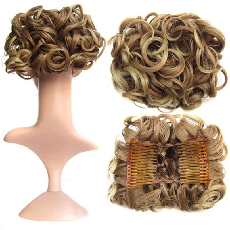 Misty Women's Hair Bun Extensions | High-Temperature Fiber, Curly 27