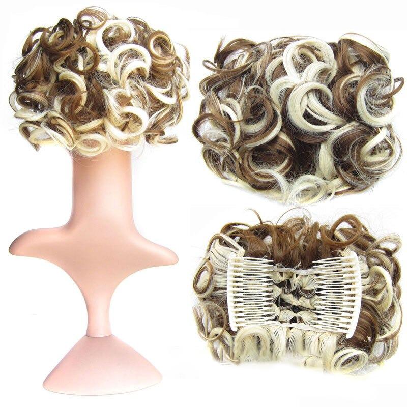 Misty Women's Hair Bun Extensions | High-Temperature Fiber, Curly 28