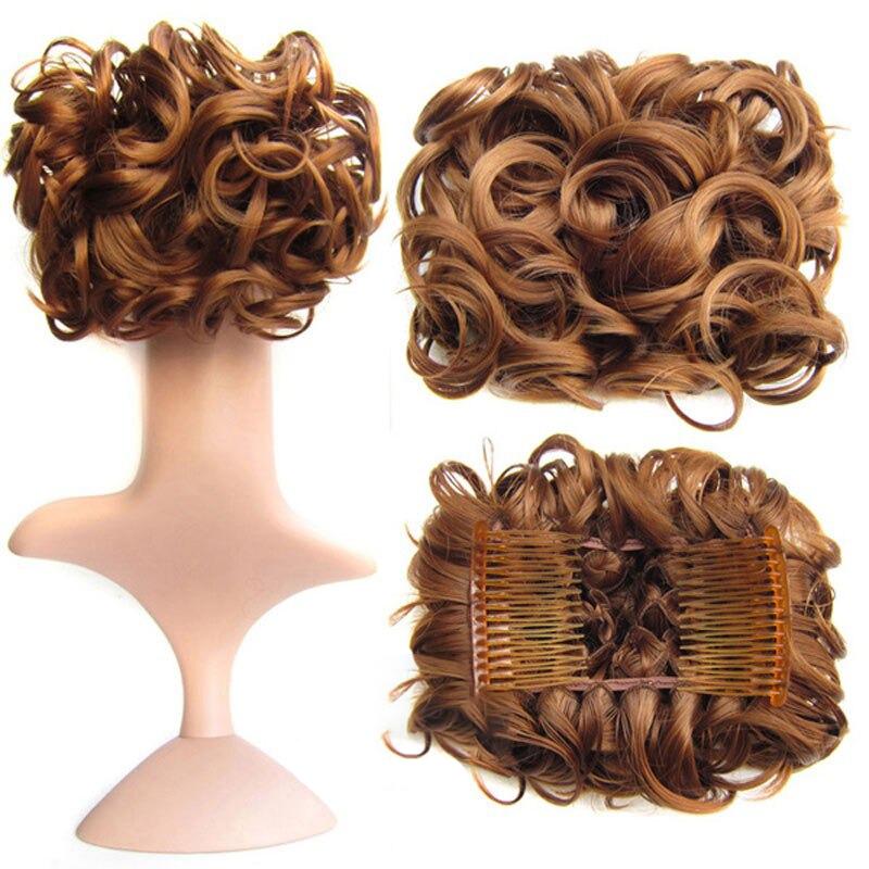 Misty Women's Hair Bun Extensions | High-Temperature Fiber, Curly 35