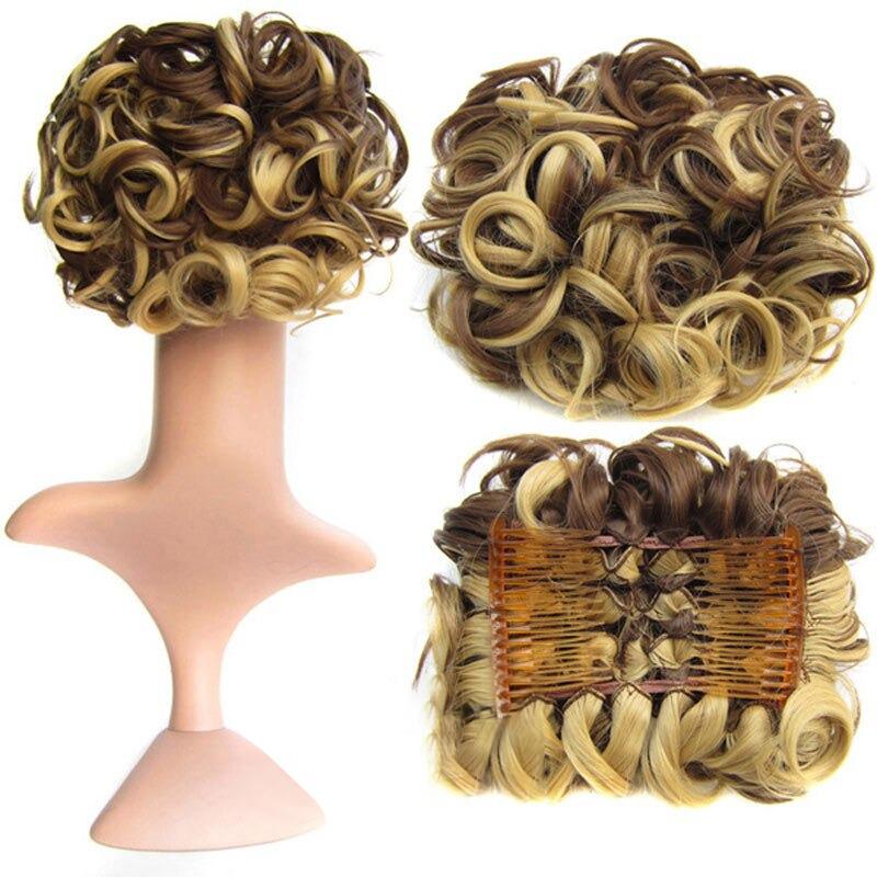 Misty Women's Hair Bun Extensions | High-Temperature Fiber, Curly 45