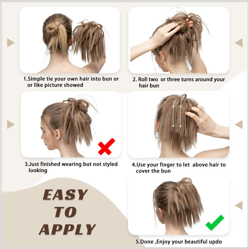 Misty Women's Hair Extensions | High-Temperature Fiber Bun 6