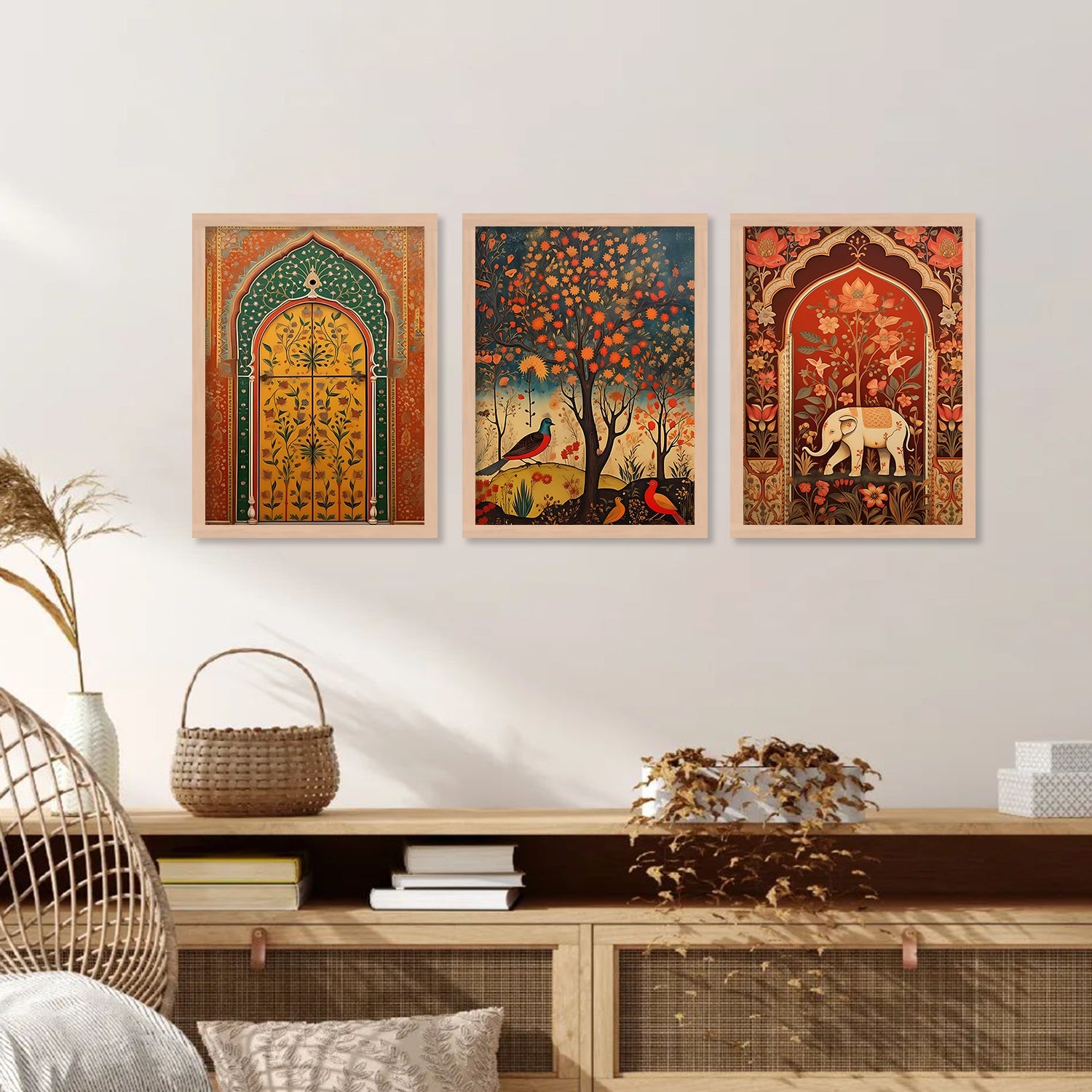 Pichwai Art Framed Prints Set | Intricate Traditional Indian Decor 4