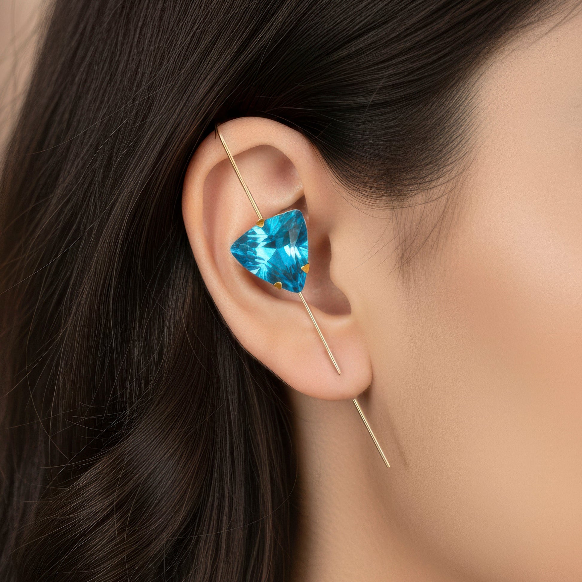 Pina Women's Earrings | Triangle Crystal Design, Lightweight 1