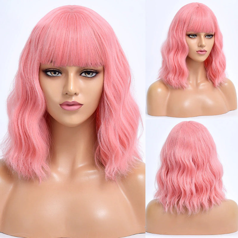 Poppy Women's Bob Wig | Wavy Purple Ombre with Bangs 20