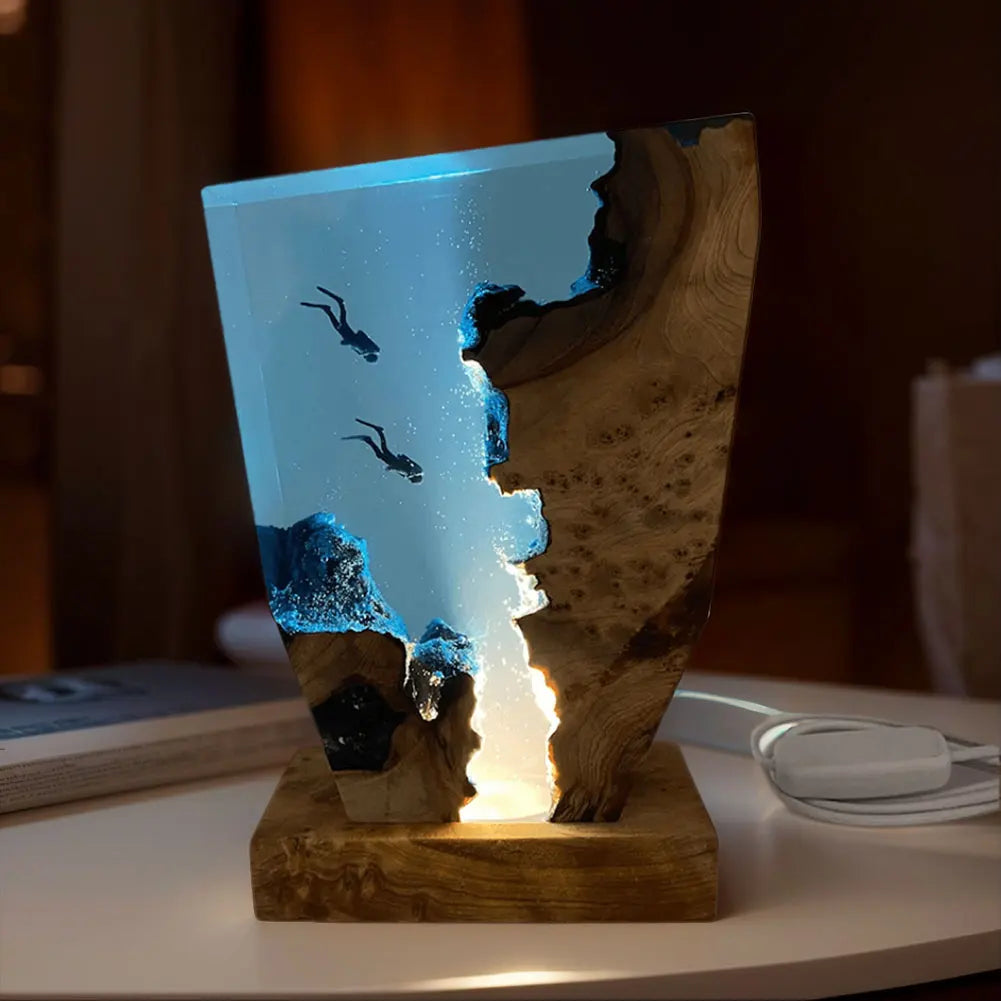 Sandy Diver Table Lamp | Unique Resin Design, Decorative Bedroom Light 1