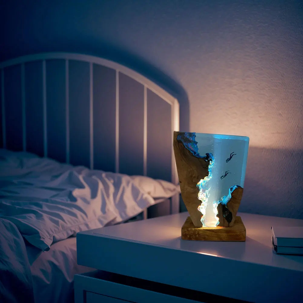 Sandy Diver Table Lamp | Unique Resin Design, Decorative Bedroom Light 4