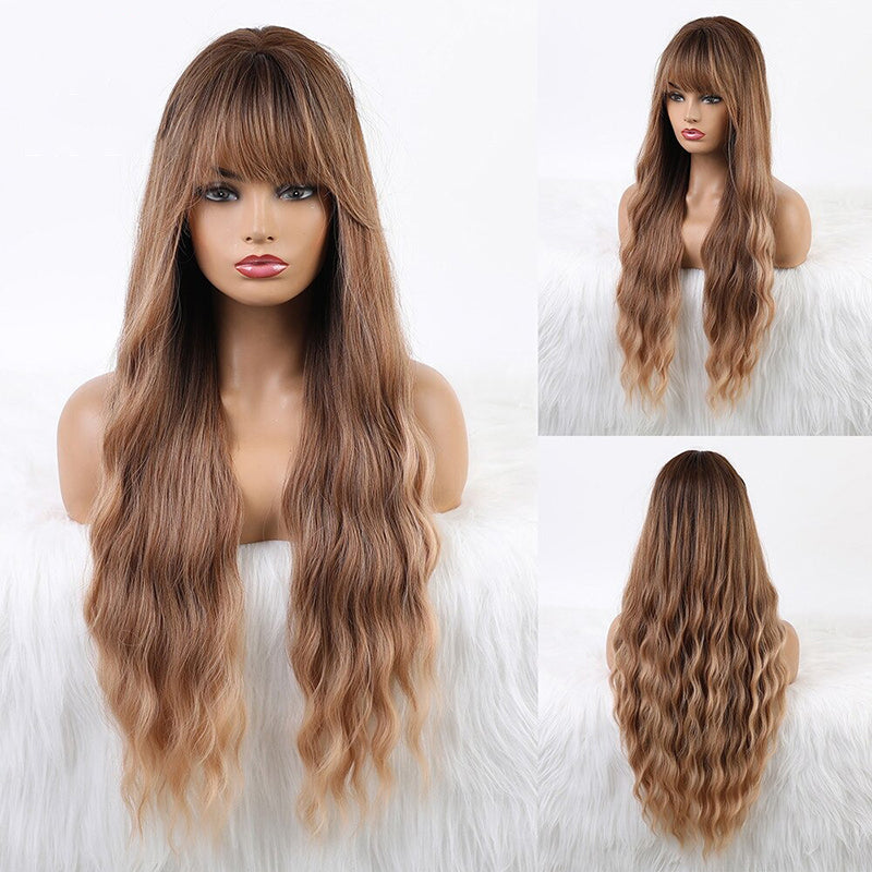 Sophie Women's Wavy Wig | Ombre Pink with Bangs 17