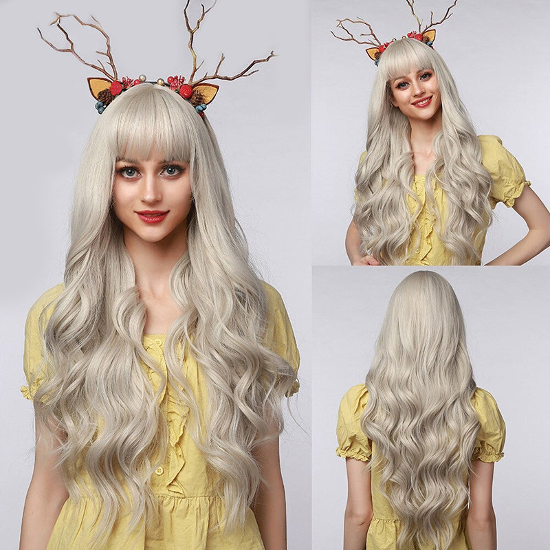 Sophie Women's Wavy Wig | Ombre Pink with Bangs 23