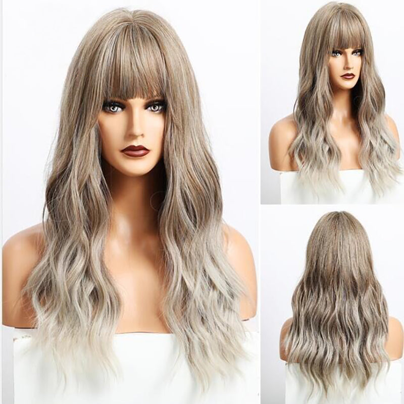 Sophie Women's Wavy Wig | Ombre Pink with Bangs 40