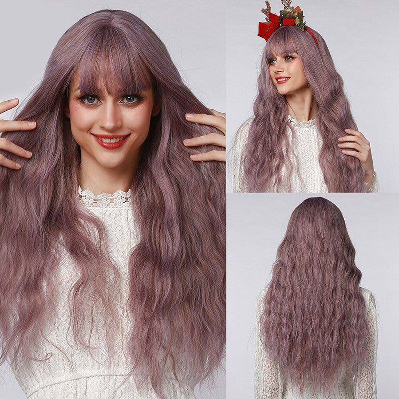 Sophie Women's Wavy Wig | Ombre Pink with Bangs 45