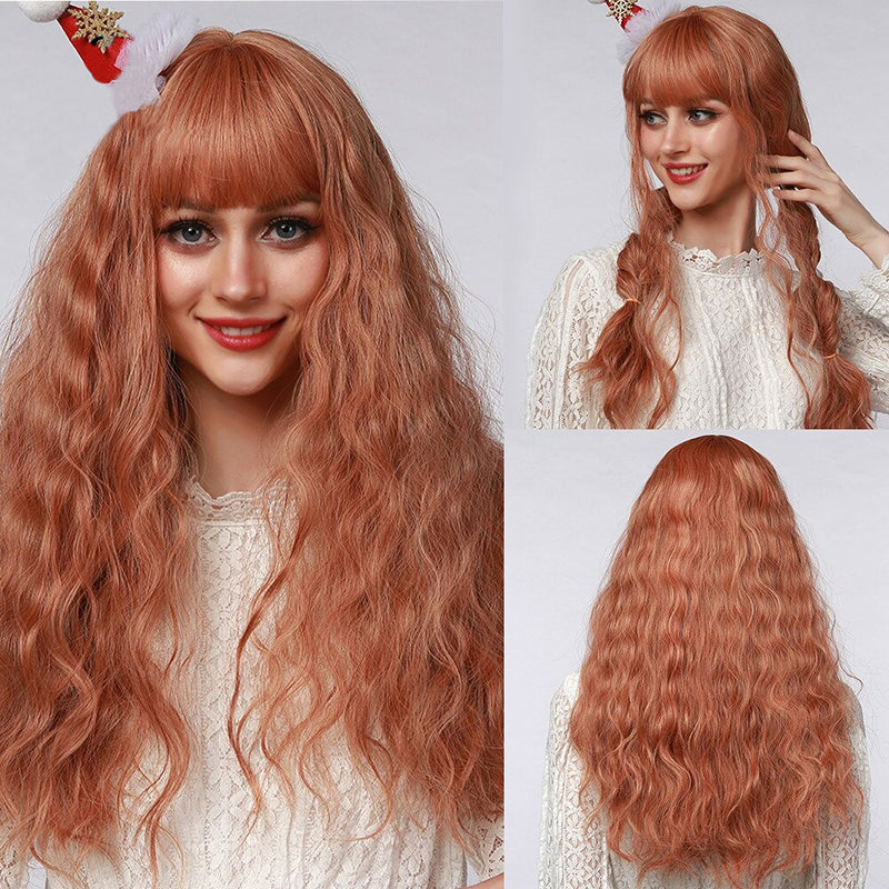 Sophie Women's Wavy Wig | Ombre Pink with Bangs 46