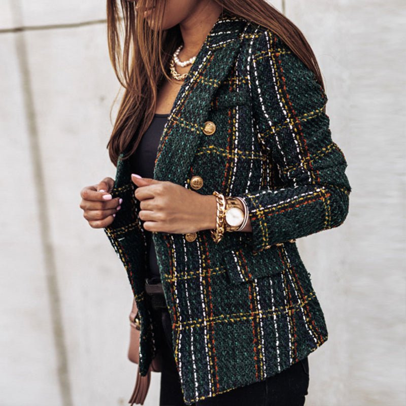 Tove Women's Blazer | Classic Check Pattern, Tailored Fit 0