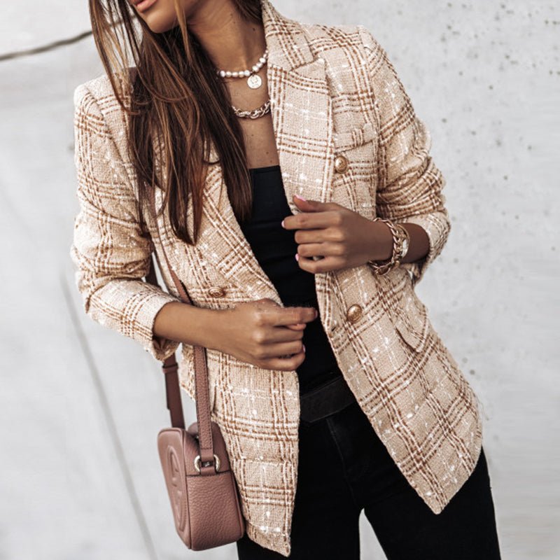Tove Women's Blazer | Classic Check Pattern, Tailored Fit 1