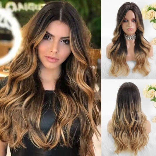 Vera Women's Long Wavy Wig | Ombre Pink, Synthetic Fiber 1