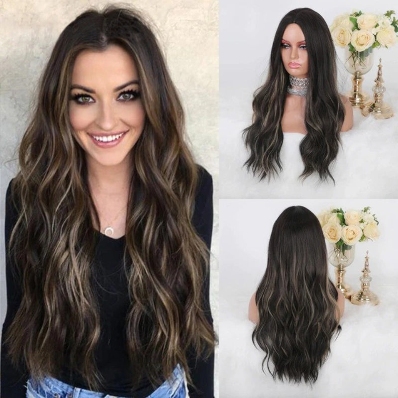 Vera Women's Long Wavy Wig | Ombre Pink, Synthetic Fiber 25